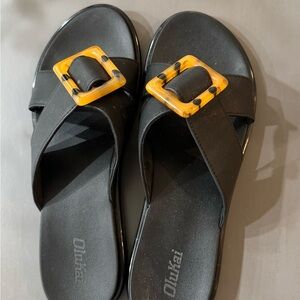 COPY - Black Flat OluKai Loafers with Textured Soles size 9